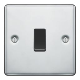 LAP  20A 16AX 1-Gang 2-Way Light Switch  Polished Chrome with Black Inserts
