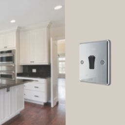 LAP  20A 16AX 1-Gang 2-Way Light Switch  Polished Chrome with Black Inserts