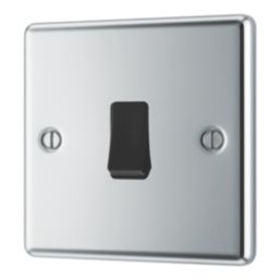 LAP  20A 16AX 1-Gang 2-Way Light Switch  Polished Chrome with Black Inserts