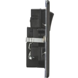 Knightsbridge  13A 2-Gang SP Switched Socket + 4.0A 20W 2-Outlet Type A & C USB Charger Smoked Bronze with Black Inserts