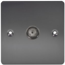LAP  1-Gang Female Coaxial TV Socket Black Nickel