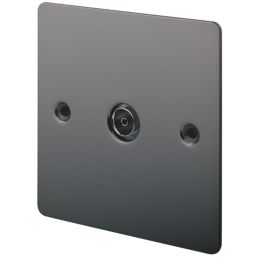 LAP  1-Gang Female Coaxial TV Socket Black Nickel