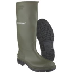 Dunlop Pricemaster 380VP Metal Free  Non Safety Wellies Green Size 6