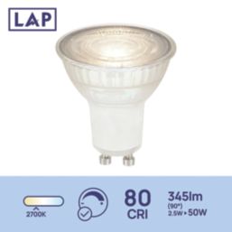 LAP Narrow Beam Angle  GU10 LED Light Bulb 345lm 2.5W 5 Pack