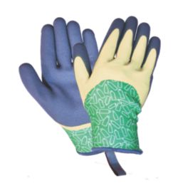ClipGlove Bottle Glove Plus  Womens Recycled Polyethylene Gardening Gloves Blue / Green / Cream Medium