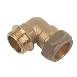Flomasta  Brass Compression Adapting 90° Male Elbow 22mm x 3/4"