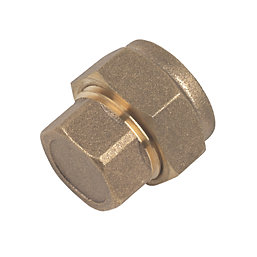Flomasta  Brass Compression Stop Ends 15mm 2 Pack