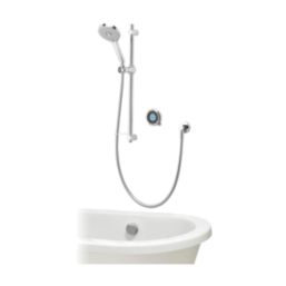 Aqualisa Optic Q Gravity-Pumped Rear-Fed Chrome Thermostatic Dual Outlet Smart Shower with Adjustable Head & Bath Overflow Filler