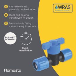 Flomasta MDPE Stop Cock 25mm x 25mm