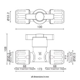 Flomasta MDPE Stop Cock 25mm x 25mm