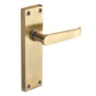 Designer Levers Victorian Fire Rated Latch Long Straight Lever Door Handle Pair Antique Brass
