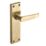 Designer Levers Victorian Fire Rated Latch Long Straight Lever Door Handle Pair Antique Brass