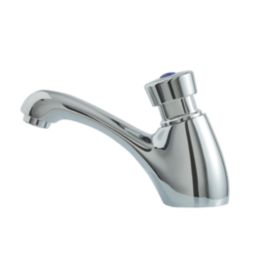 Highlife Bathrooms Skara Chrome 95mm Push Button Mono Basin Pillar Tap