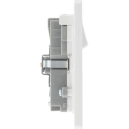 British General Evolve 13A 2-Gang SP Switched Socket + 3A 22W 2-Outlet Type A & C USB Charger Pearlescent White with White Inserts