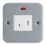 Contactum CLA3467 13A Switched Metal Clad Secret Key Fused Spur with Neon  with White Inserts