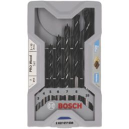 Bosch Pro Straight Shank Double-Flute Brad Point Wood Drill Bits 7 Piece Set