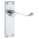 Smith & Locke  Fire Rated Latch Door Handles Pair Satin Chrome