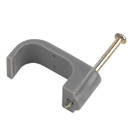 LAP Grey Flat Single Cable Clips 10mm 100 Pack