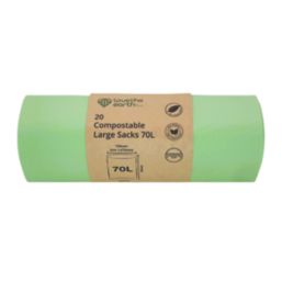 L-PRO Love The Earth Light Green Compostable Sacks 70Ltr 20 Pack