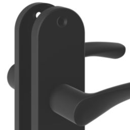 Cooke & Lewis Bude Fire Rated Latch Lever on Backplate Handle Pair Matt Black