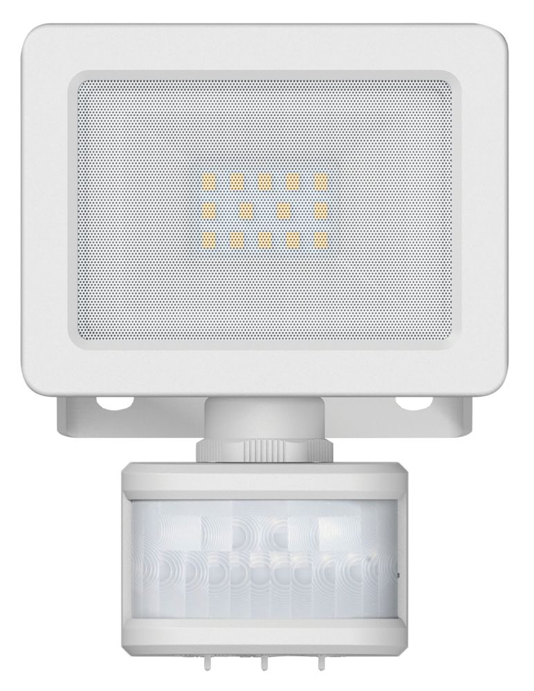 LAP Weyburn Outdoor LED Floodlight With PIR Sensor White 10W 1000lm ...