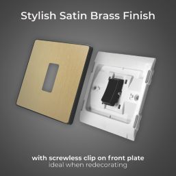 British General Evolve 20A 16AX 1-Gang 2-Way Light Switch  Satin Brass with Black Inserts