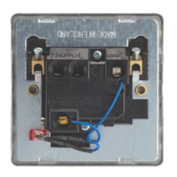 Contactum Lyric 13A Switched Fused Spur with Neon Brushed Steel with Black Inserts