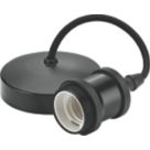 Knightsbridge Vintage 6" Pendant Set Light Fitting E27 Anthracite 3 1/2"