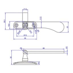 Smith & Locke Reversible Victorian Casement Fastener Polished Chrome