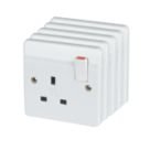 MK Logic Plus 13A 1-Gang DP Switched Plug Sockets White   5 Pack