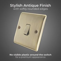 British General Nexus Metal 16AX 1-Gang Intermediate Switch Antique Brass