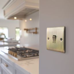 British General Nexus Metal 16AX 1-Gang Intermediate Switch Antique Brass