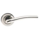 Smith & Locke Cuatro Fire Rated Lever on Rose Door Handles Pair Polished Nickel