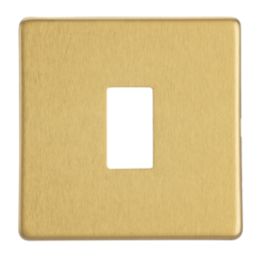 Contactum Lyric 1-Module Grid Faceplate Brushed Brass