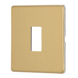 Contactum Lyric 1-Module Grid Faceplate Brushed Brass