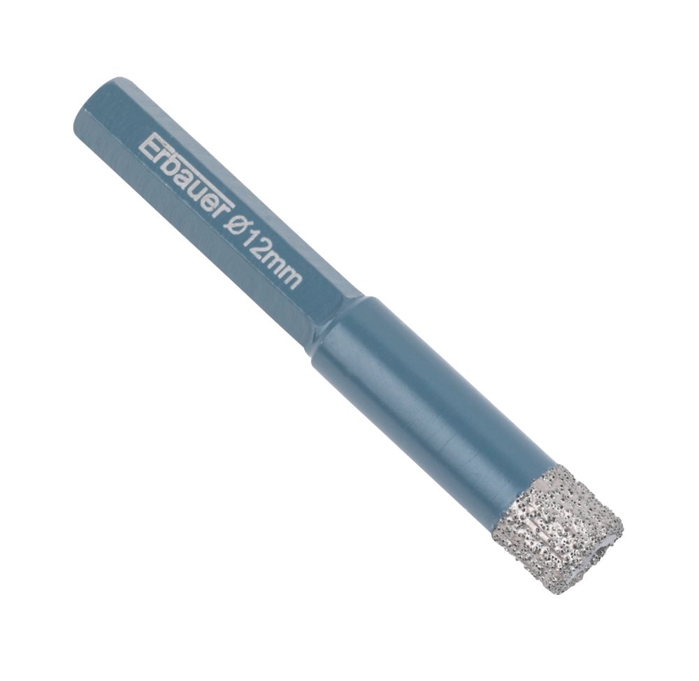 Erbauer Hex Shank Diamond Tile Drill Bit 12mm x 80mm Screwfix