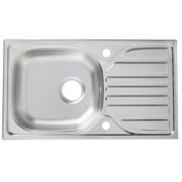 Essentials  1 Bowl Stainless Steel Kitchen Sink & Drainer  760mm x 430mm