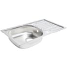 Essentials  1 Bowl Stainless Steel Kitchen Sink & Drainer  760mm x 430mm