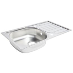 Essentials  1 Bowl Stainless Steel Kitchen Sink & Drainer  760mm x 430mm