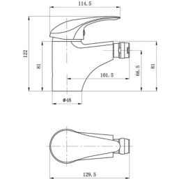 Highlife Bathrooms Barra Chrome 122mm Mono Bidet Mixer Tap  With Pop-Up Waste