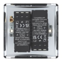 LAP  2-Gang 2-Way LED Dimmer Switch  Polished Chrome with Colour-Matched Inserts