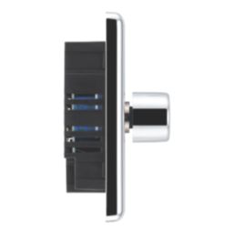 LAP  2-Gang 2-Way LED Dimmer Switch  Polished Chrome with Colour-Matched Inserts