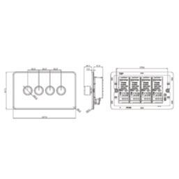 Knightsbridge  4-Gang 2-Way LED Intelligent Dimmer Switch  Brushed Chrome