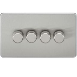 Knightsbridge  4-Gang 2-Way LED Intelligent Dimmer Switch  Brushed Chrome