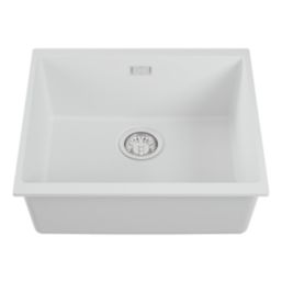 Carysil EN500-WH 1 Bowl Granite Composite Kitchen Sink White 530mm x 460mm