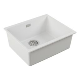 Carysil EN500-WH 1 Bowl Granite Composite Kitchen Sink White 530mm x 460mm