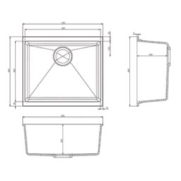 Carysil EN500-WH 1 Bowl Granite Composite Kitchen Sink White 530mm x 460mm