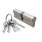 Smith & Locke Fire Rated 1 Star Double Double Cylinder Lock 45-45 (90mm) Satin Nickel