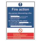 Essentials  Non Photoluminescent "Fire Action Procedure" Sign 230mm x 132mm