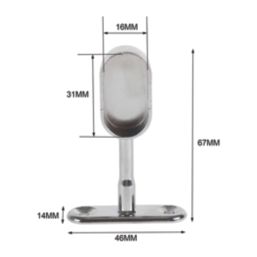 Essentials Oval Rail End Brackets Polished Stainless Steel 30mm 2 Pack